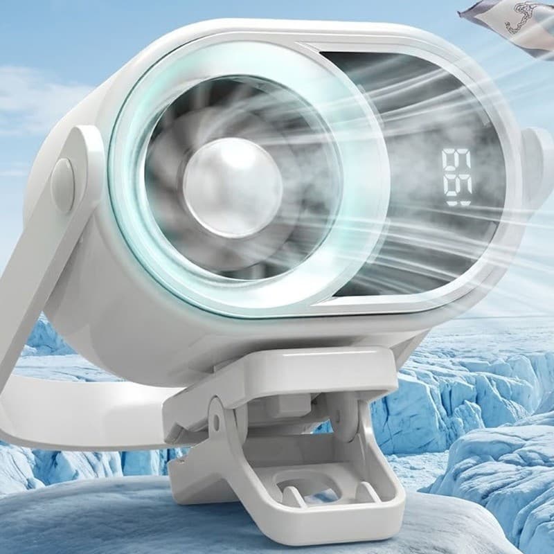 Ventilador De Resfriamento Com Clipe Para Ventilação De Ar Do Carro-Mini Ventiladores Móveis Portáteis-Home Office-360 °