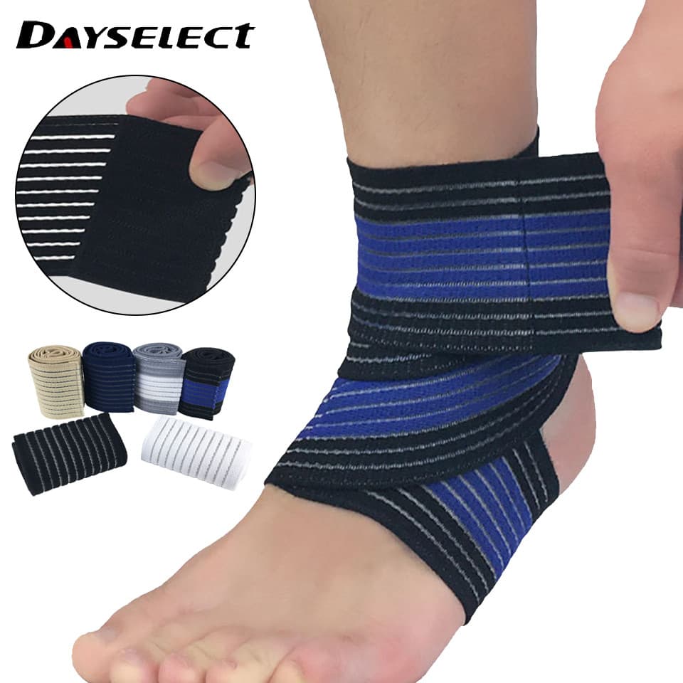 DAYSELECT 1 Peça Anti-Entorse Bandagem Elástica Fina Respirável Esporte Futebol Corrida Proteção De Tornozelo