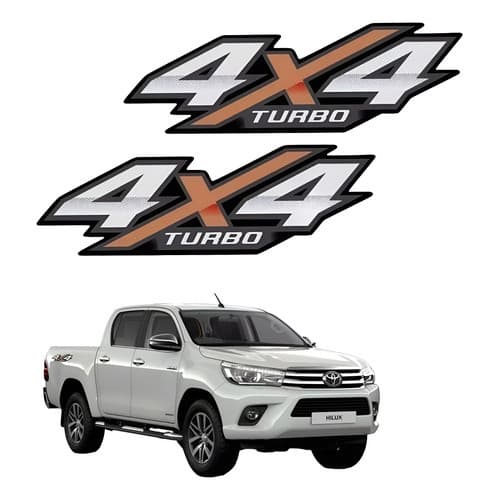 Kit Adesivo Emblema 4x4 Turbo (par) Nova Hilux 2016 Á 2020