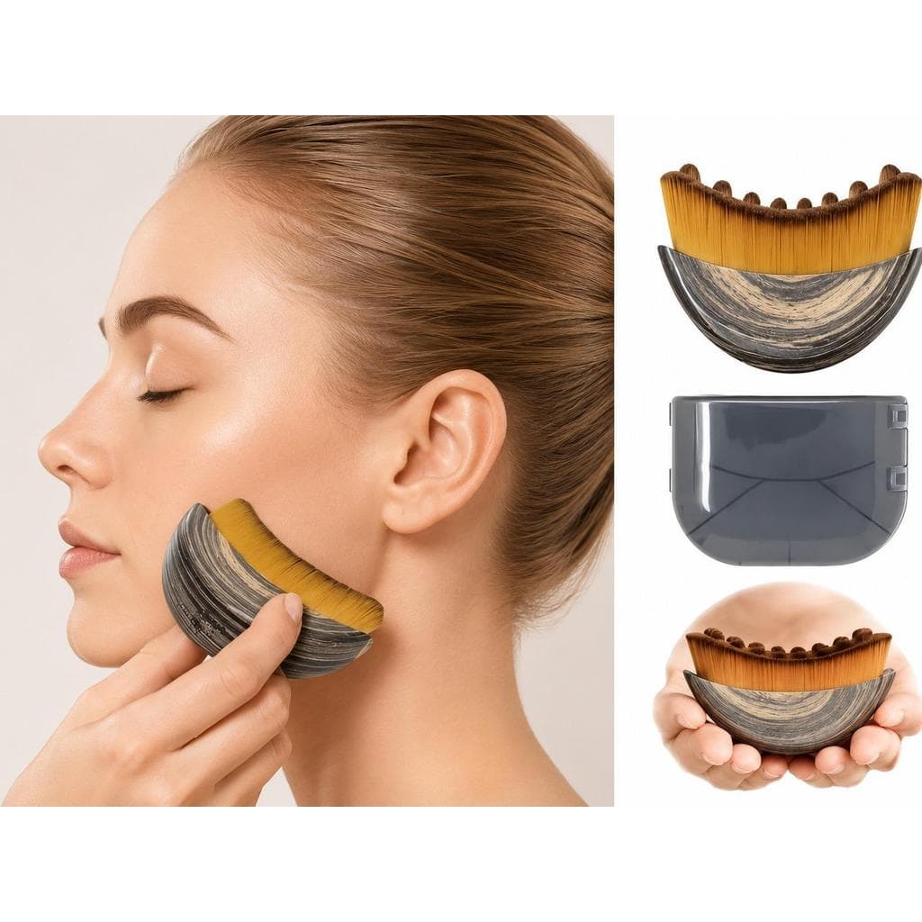 Escova Facial Modeladora para Drenagem Linfática com Estojo | Massageador Facial para Rosto e Pescoço