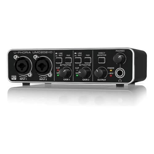 Interface De Áudio Behringer U-phoria Umc202hd Preta Preto