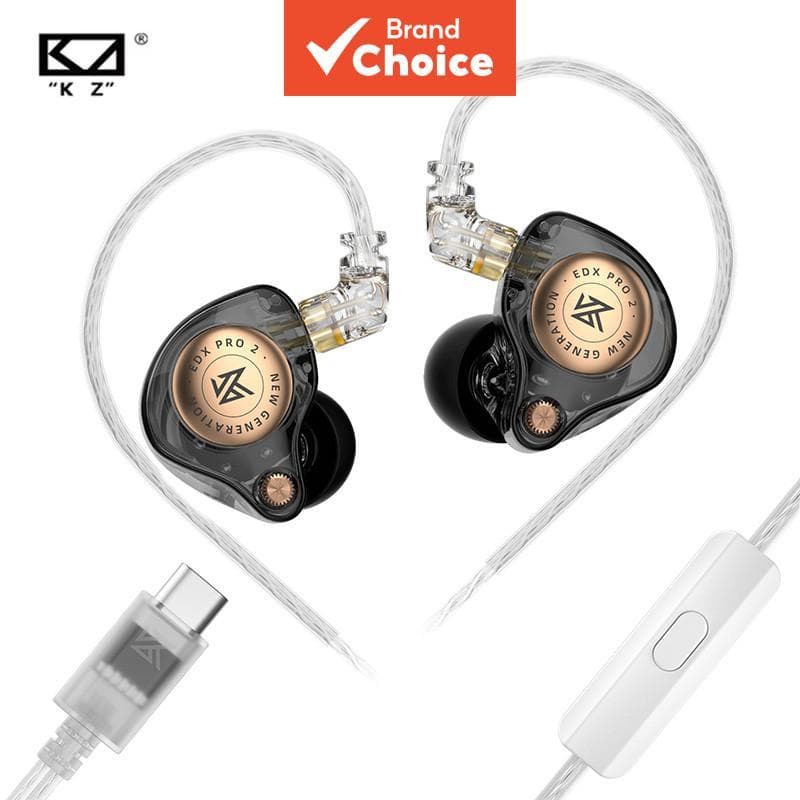 KZ EDX Pro 2 Fones De Ouvido Com Fio HiFi Som Estéreo Driver Dinâmico Magnético Duplo Monitor Intra-Auricular Choque Bai