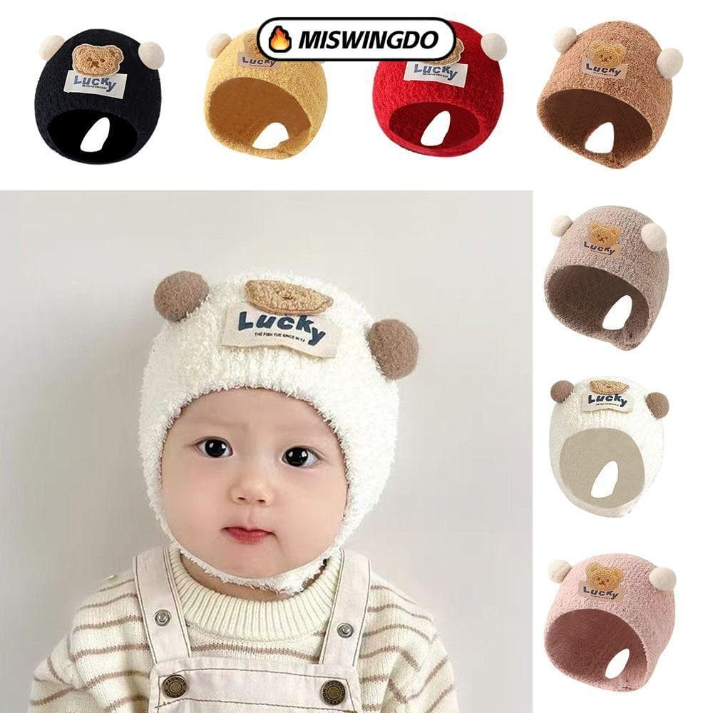 MISWINGDO Gorro Infantil Para Bebês , Chapéus Fofos De Desenho Animado Outono Inverno , Quente Aquecedor De Hip Hop Engr