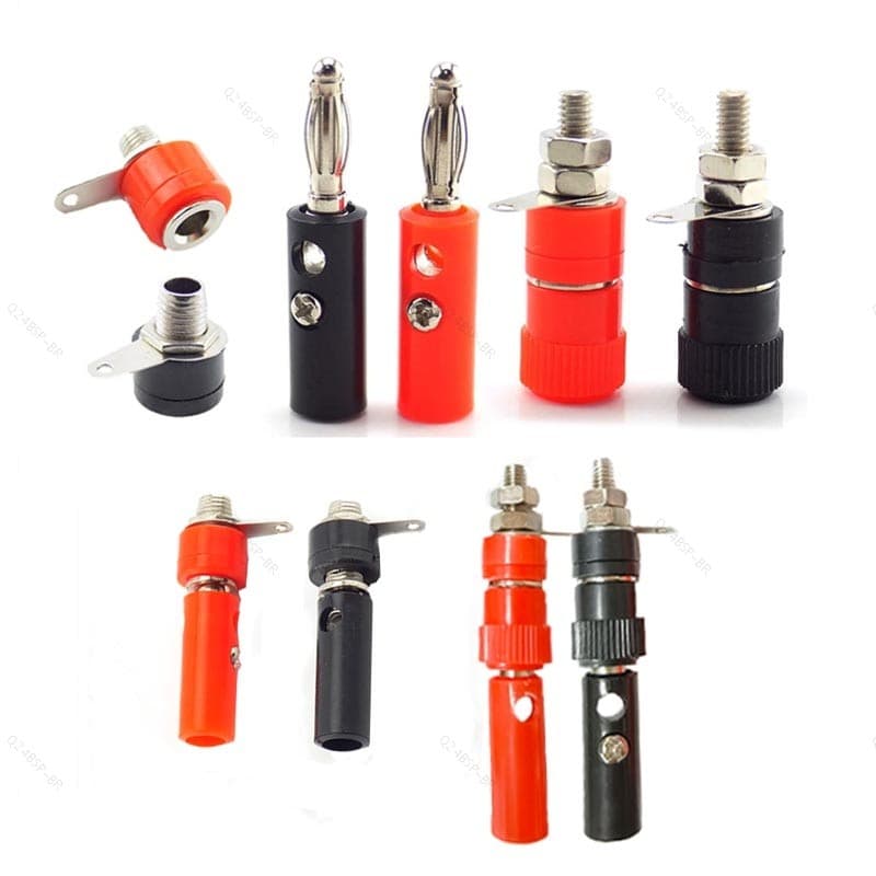 4mm Banana Jack Preto Vermelho Soquete 1 Conjunto/2 Peças Terminal De Alto-Falante De Áudio Conectores DIY BR24B