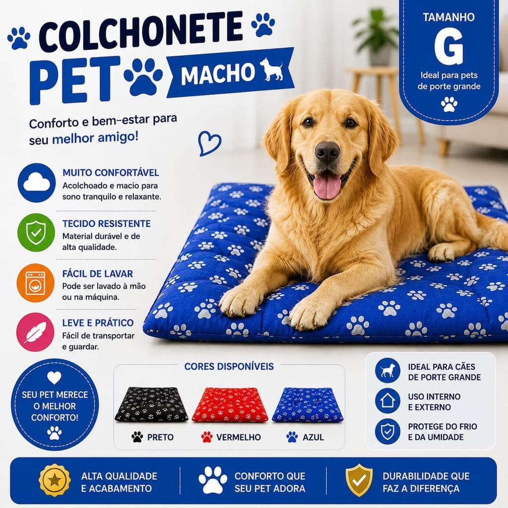 COLCHONETE PET TAMANHO G - COR MACHO