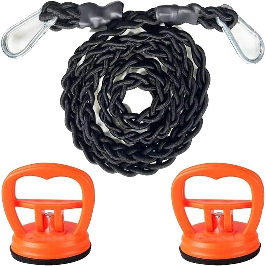 Retractable Portable Clothesline for Travel，Tri-Braided Clothing line with Strong Suction Cups and Metal Hooks, for Indo