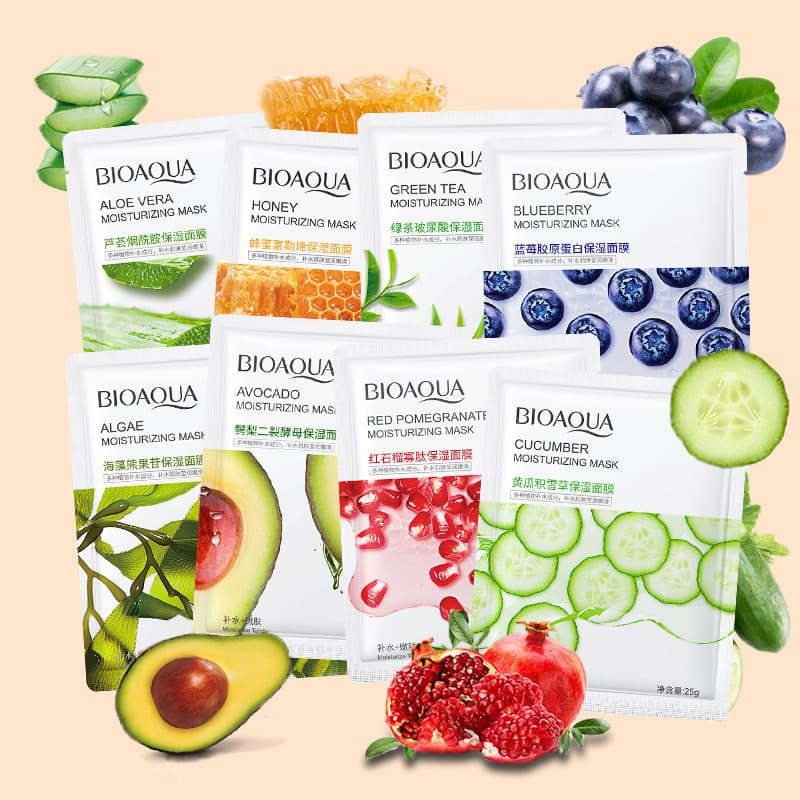 Poquanya Pepino Centella Asiatica Máscara Hidratante Hidratante Suave Hidratante Aloe Vera Máscara Essência Máscara Cuid