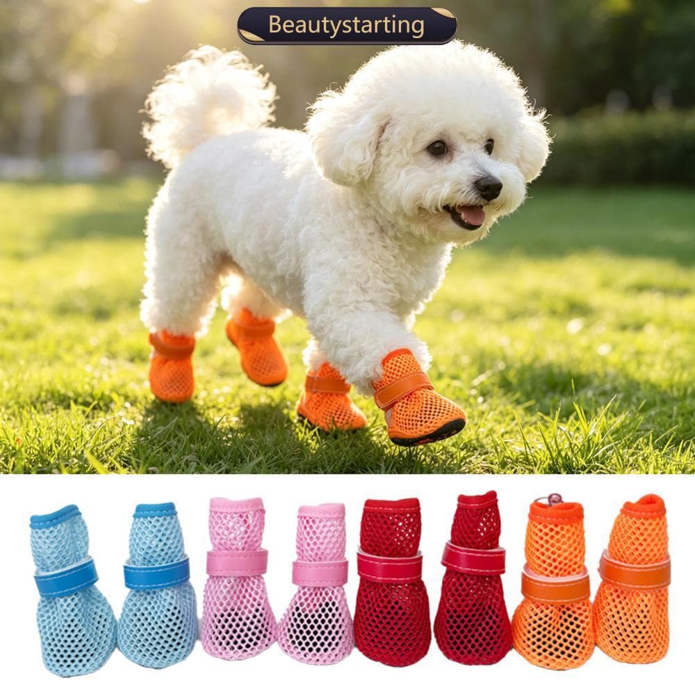 BEAUTYSTARTING Sapatos De Malha Respirável Para Cães Pequenos Sola Macia Antiderrapante Botas Animais De Estimação Prima