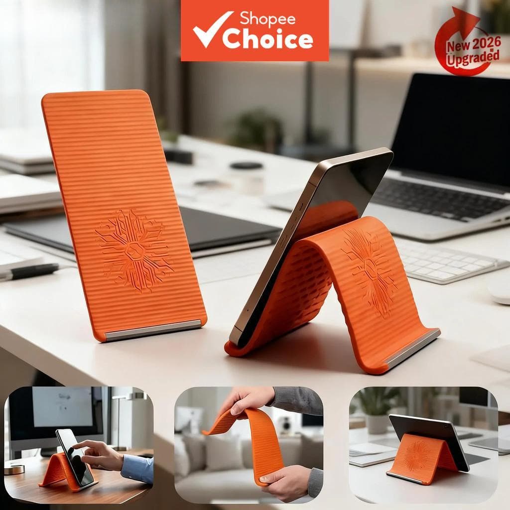 Suporte de telefone dobrável de silicone, design flexível e moldável, suporte ajustável em vários ângulos para celular,