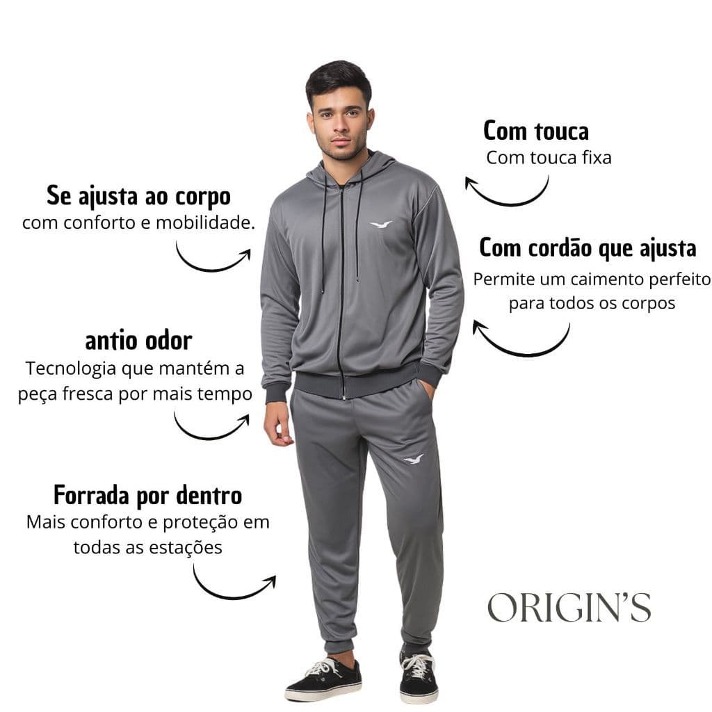Conjunto Agasalho Adulto Slim Fit Chimpa Refletivo