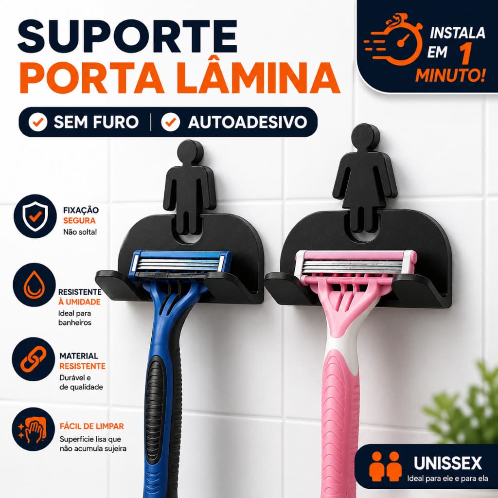 Suporte De Lâmina De Barbear Conjunto  Feminino Masculino Parede Banheiro