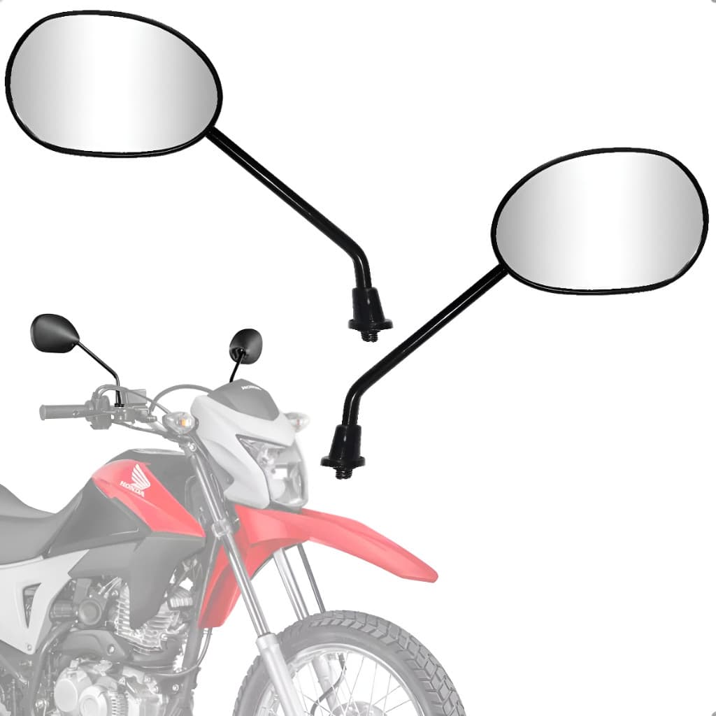 Par Espelho Retrovisor Universal Moto Honda Nxr Bros 125 150 160 Biz 100 125 Pop 100 110  Xr 250