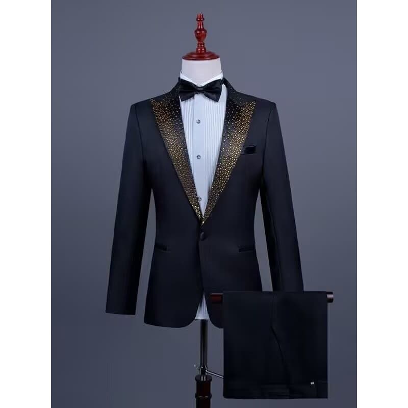 Homens quente diamante desempenho traje arte exame terno palco coro traje anfitrião cerimonial cantor terno vestido