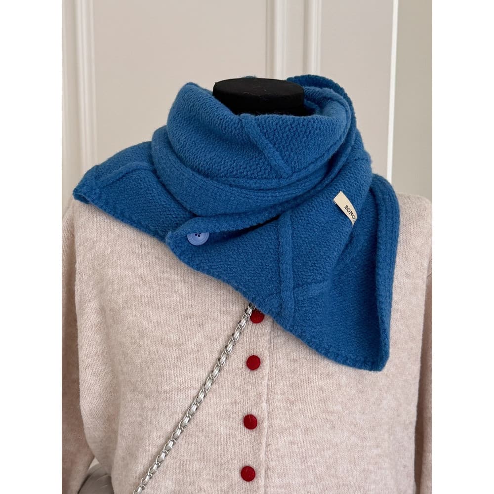 Inverno suave ~ sólido simples lã misturada cachecol de malha feminino outono inverno quente pescoço suporte cruz babado