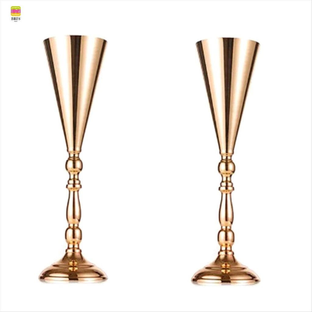 Vaso De Flores De Mesa , 2 Peças , Peça Central De Casamento , Decoração , Enfeites Artificiais Douradas Para Parte De A