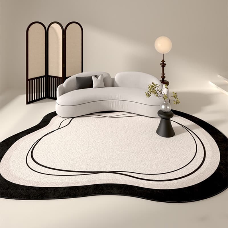 [Novo produto] Tapete para sala de estar em formato especial estilo creme tapete outono inverno tapete engrossado imitaç