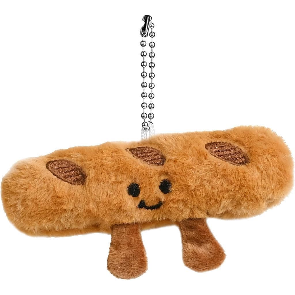 Chaveiro de pelúcia de pão torrado marrom fofo, decoração de bolsa de Material PU peludo, acessórios de moda, adequado p