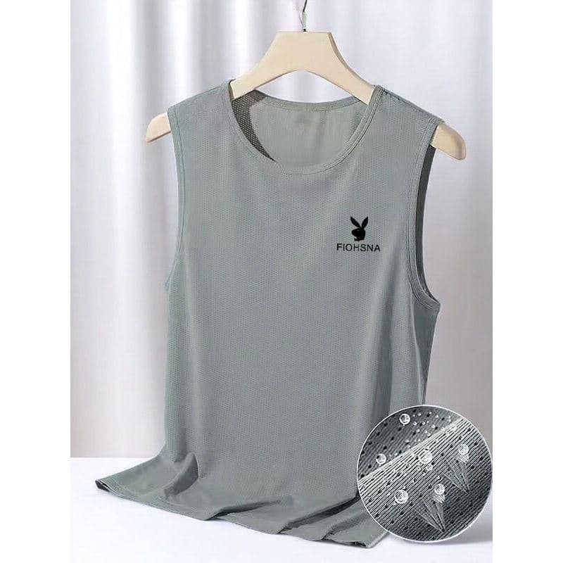 Tagkita | Camiseta Masculina De Verão De Secagem Rápida Sem Mangas Fitness Colete Esportivo De Seda Gelada