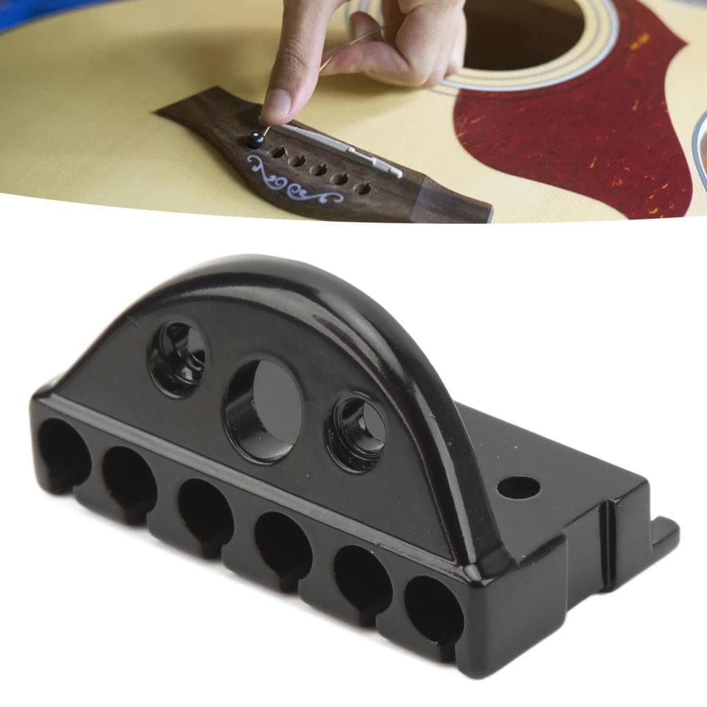 Ponte de guitarra sem cabeça, peça acessória de instrumento de metal de 6 cordas para guitarras elétricas