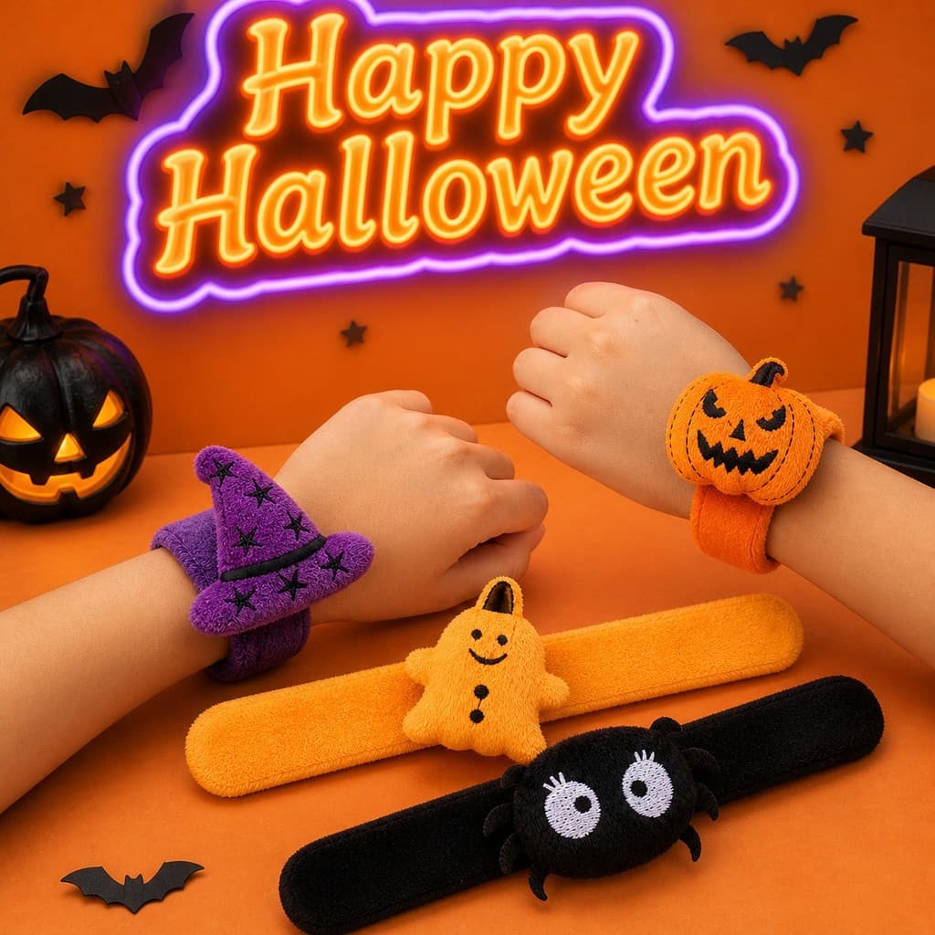 2 Pçs Festa De Halloween Favor Pulseiras De Pelúcia Para Crianças Cosplay Traje Decoração
