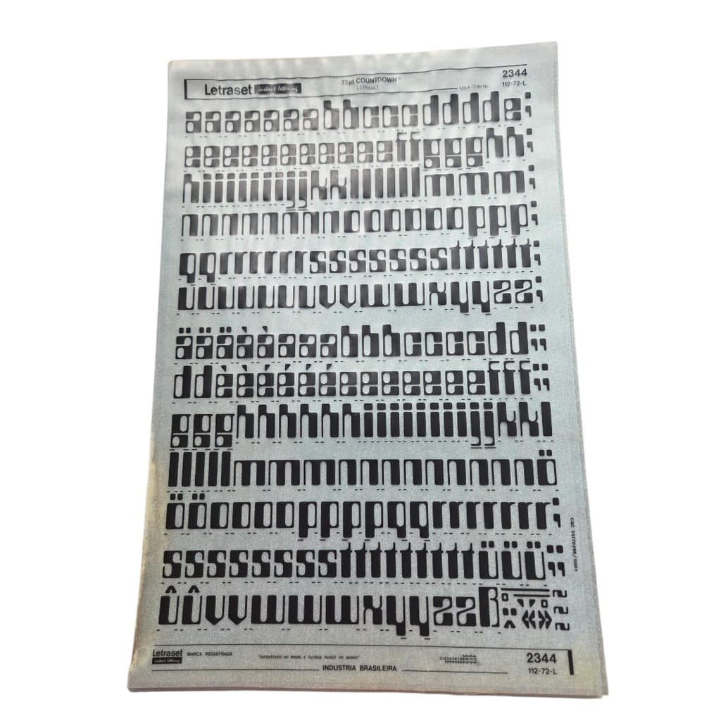 Letraset 25 X 38 cm Letras Adesivas Ref. 2344 Altura 19.9 mm