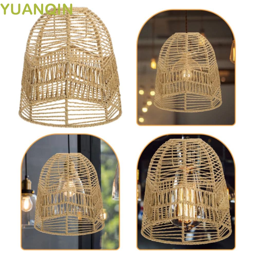 Luminária Pendente YUANQINZT , Abajur De Corda De Papel Tecido À Mão Em Rattan Natural , Decorativo
