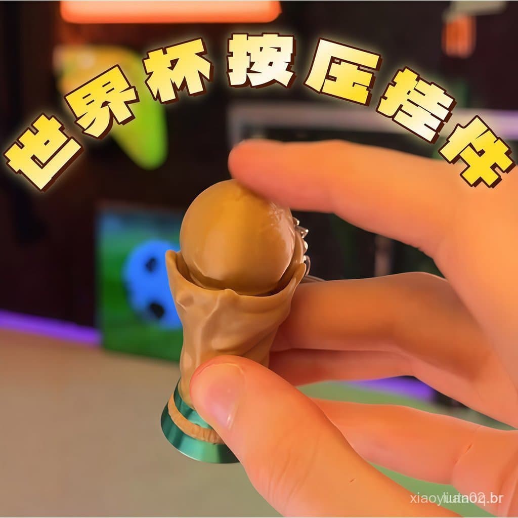 Pingente da Copa do Mundo, Chaveiro Fofo Impresso em 3D, Brinquedo Anti-stress, Chaveiro em Forma de Troféu Simulado, Ga