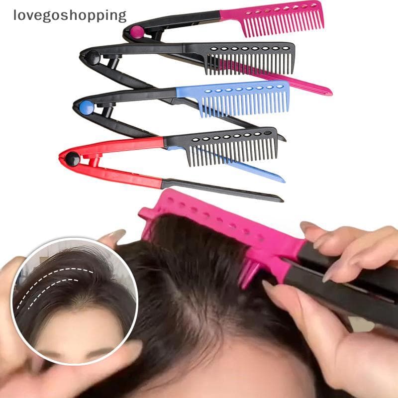 [lovego] Escova Alisadora De Cabelo Tipo V DIY Ferramenta De Cabeleireiro Cabeleireirobs Estilo Natural Curlingb Para Ho