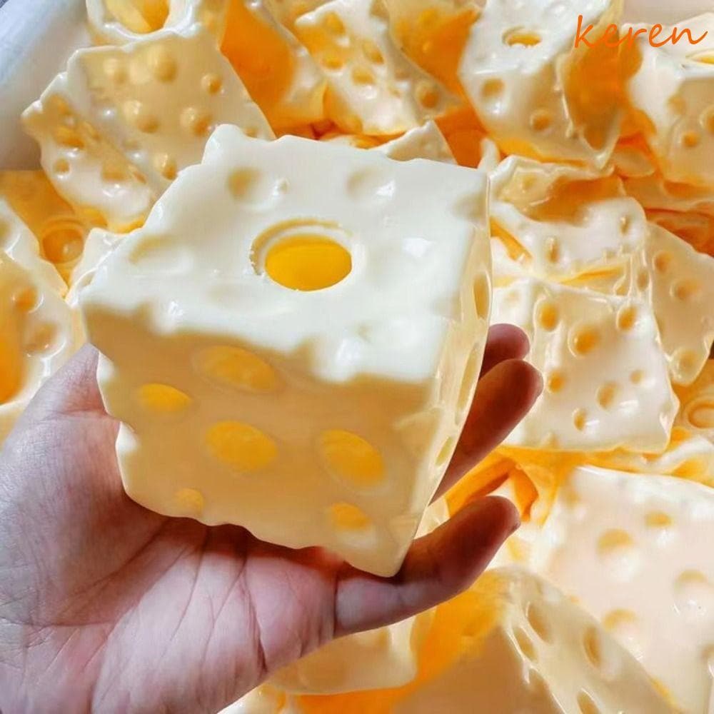 Pele De Bola De Queijo Kerenaa , Satisfação Tátil Flexível DIY Vazia , Kit Pressão TPR Macio