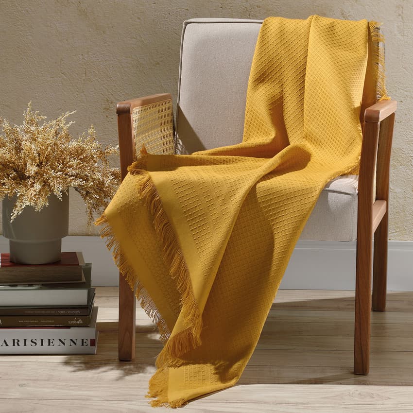 Manta Sofá Dohler Marrocos 150x210 Cores 100% Algodão