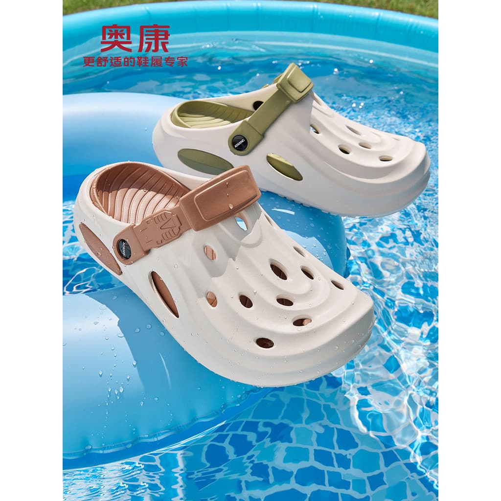 Okcom sandálias masculinas 2026 novo estilo de alta qualidade buraco sapatos jovens sapatos de praia Ultra-leve respiráv