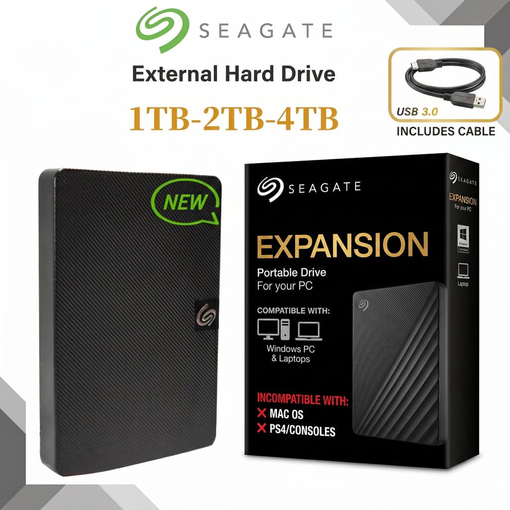 Seagate🔥🔥 Disco Rígido Externo HD 1TB 2TB 4TB USB 3.0 Disco Rígido Portátil