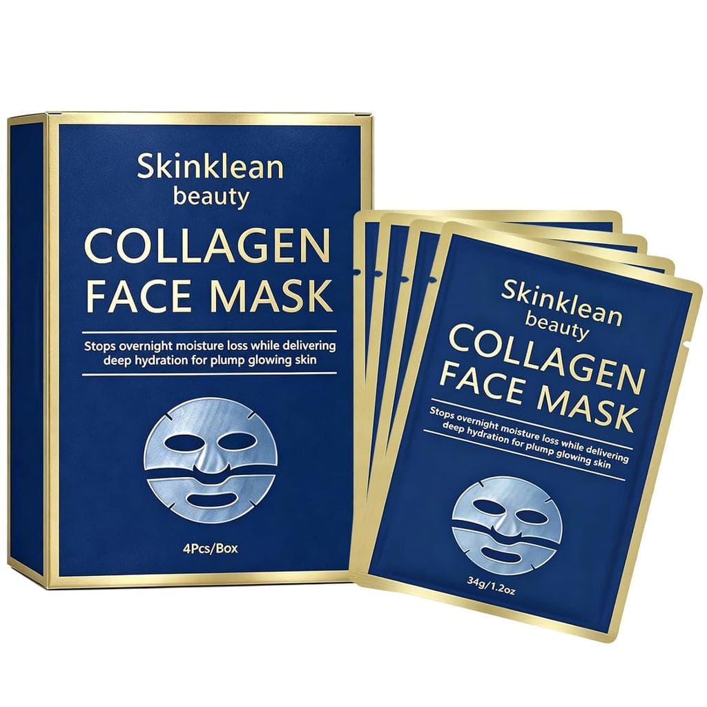 Máscara Facial de Colágeno, Máscara Coreana de Hidrogel Hidratante Profundo Noturno com Colágeno, Para Todos os Tipos de