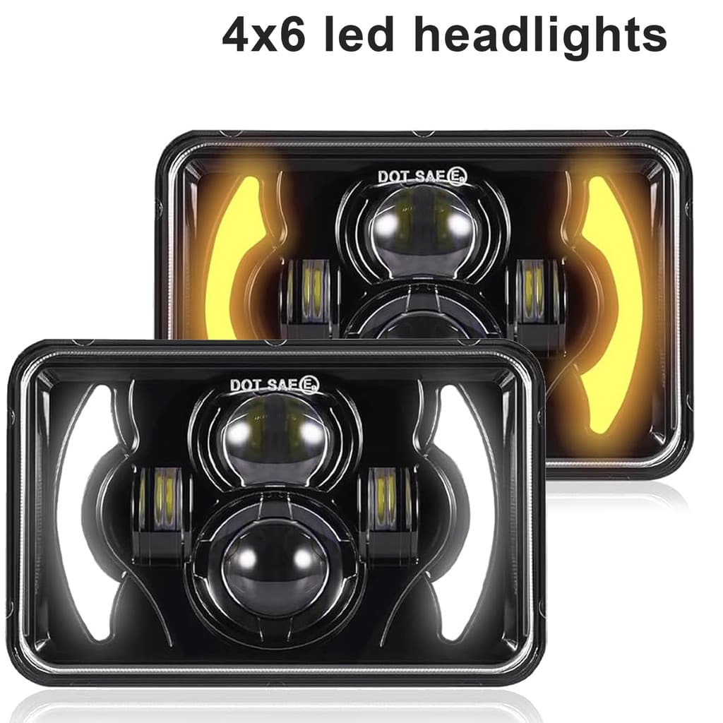 1/2 Unidades 4x6 Polegadas LED Farol Quadrado Alto Baixo Feixe DRL Sinal De Mudança Substituição À Prova D'água Para Cam