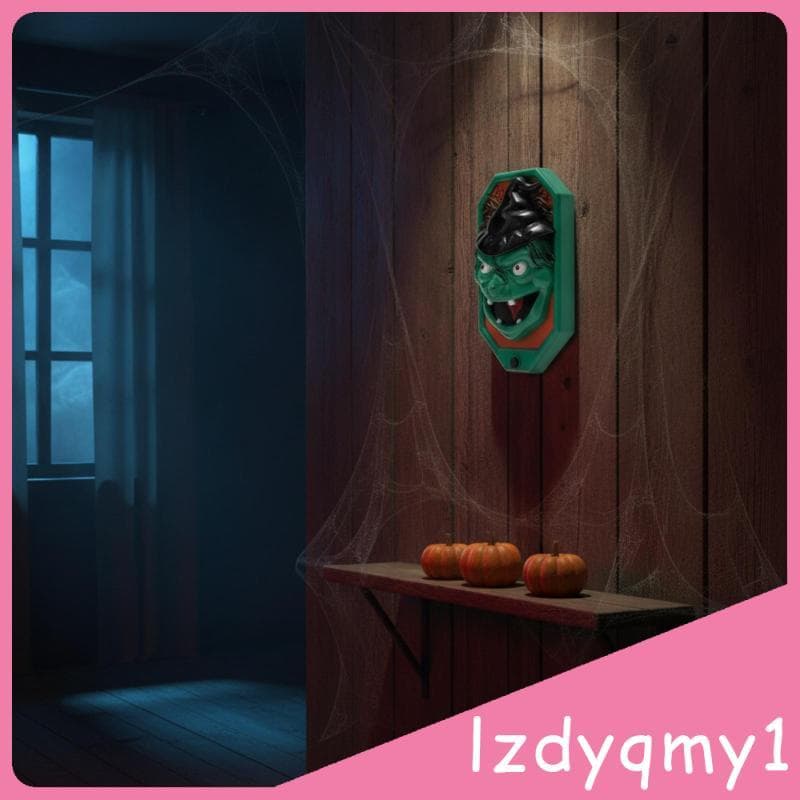 [Lzdyqmy1] Carrilhão De Porta Monster-Face Interativo De Halloween Alimentado Por Bateria