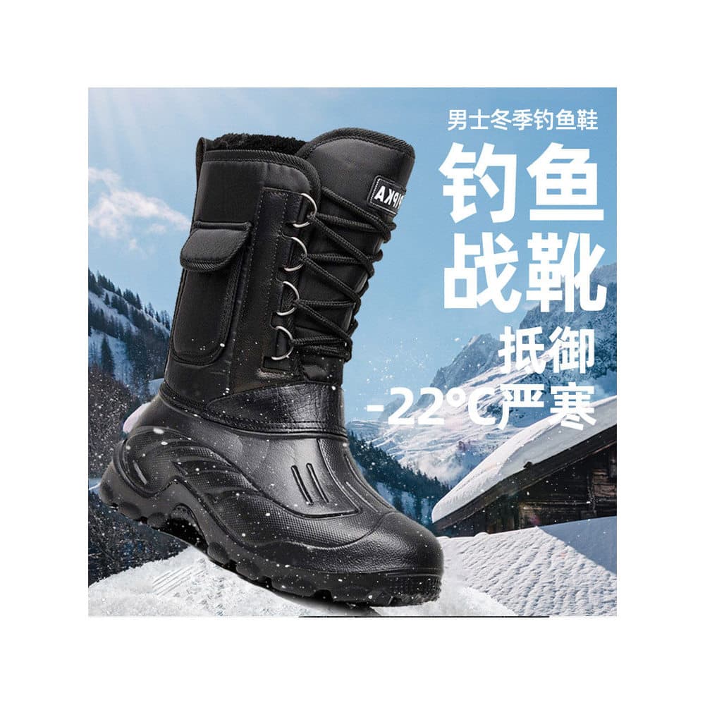 Sapatos de pesca Botas quentes Pesca no gelo Pesca marítima Forro de lã Botas de neve espessadas Antiderrapantes Sapatos