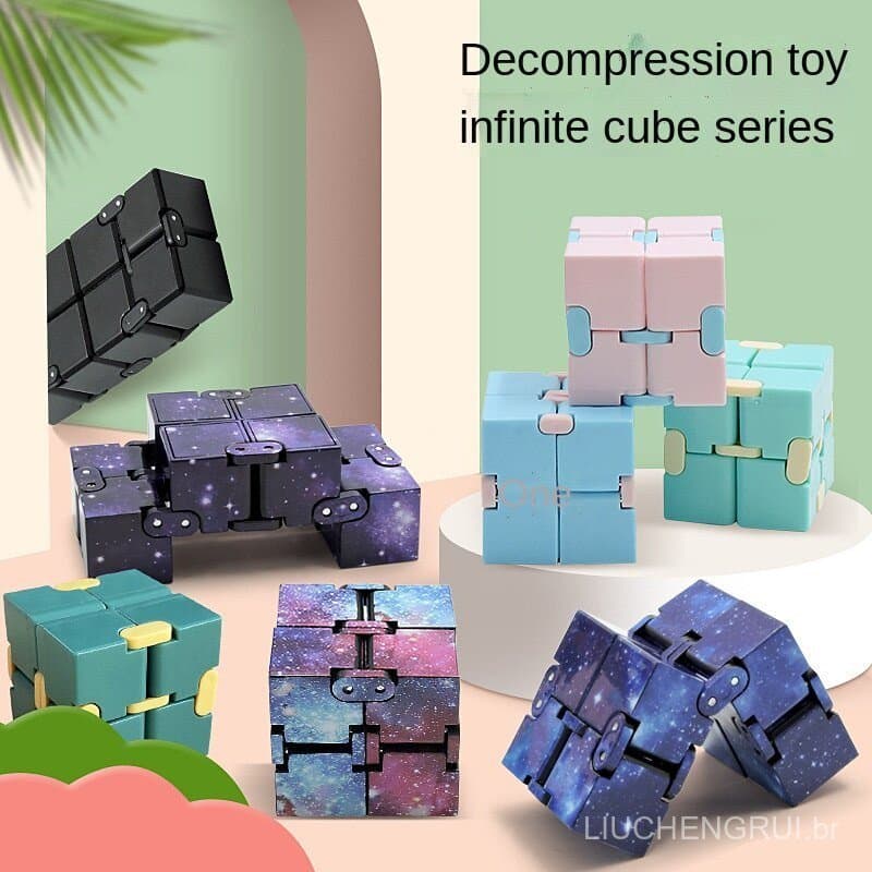 Brinquedo de apertar com os dedos, Cubo Infinito, Quebra-cabeça Macarone J2KN