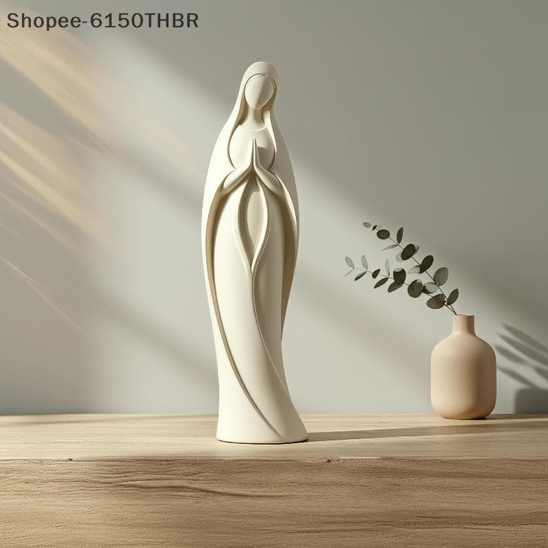 [VJ] Estátua De Maria De Oração Impressa Em 3D , Resistente A Arranhões , Minimalista , Decoração De Mãe Abençoada Para
