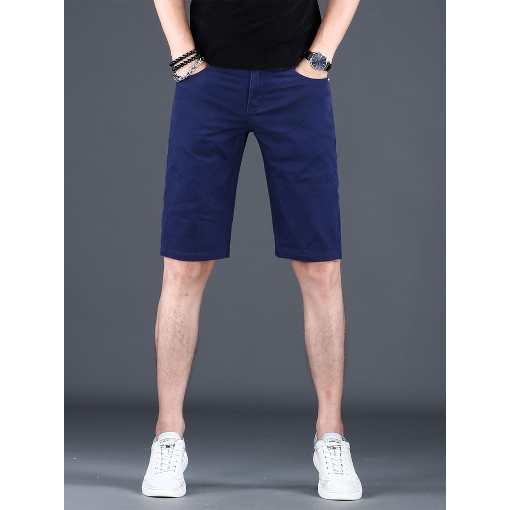 Shorts jeans de marca de primeira linha masculino verão solto calças de cinco pontos shorts jeans masculinos calças médi