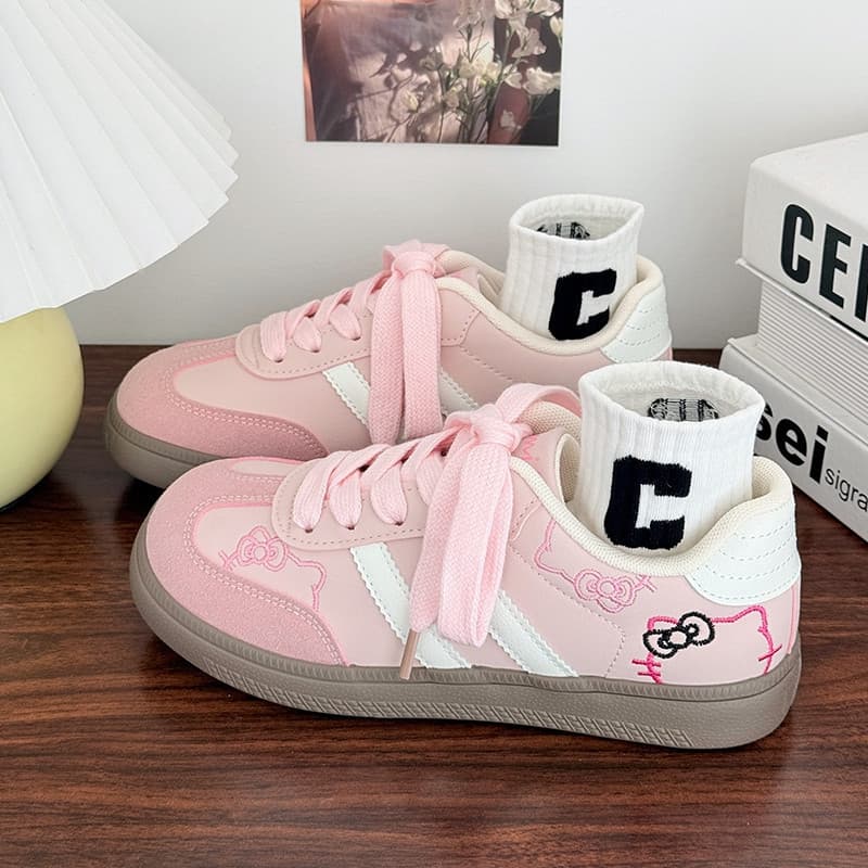Sapatos Derby Kt Cat, Estilo Coreano, Elegantes e Casuais, Sapatos Brancos Pequenos para Mulheres DMWC GRGE