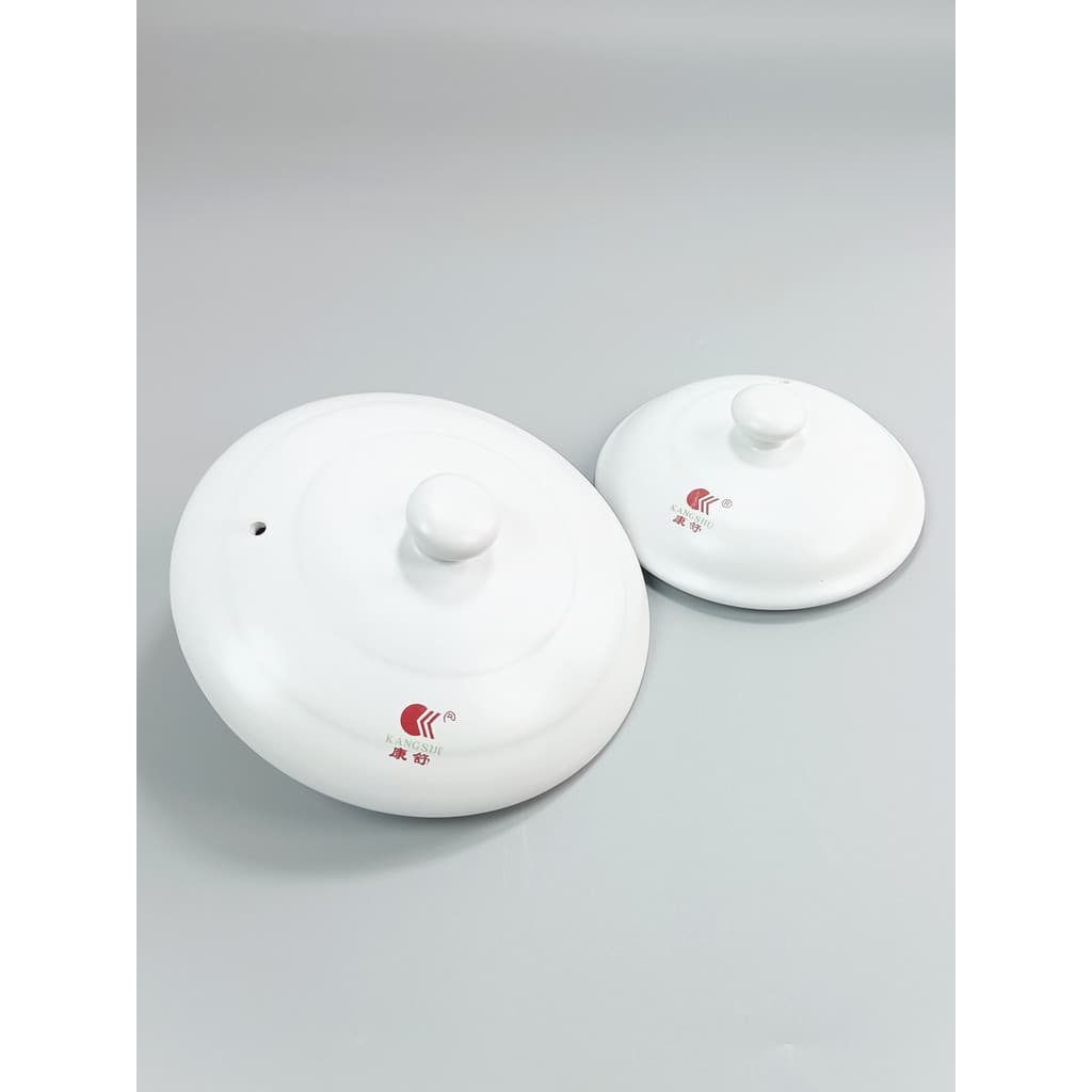 Kangshu tampa de caçarola de cerâmica branca Universal, panela de porcelana, acessórios, tampa de argila resistente a al