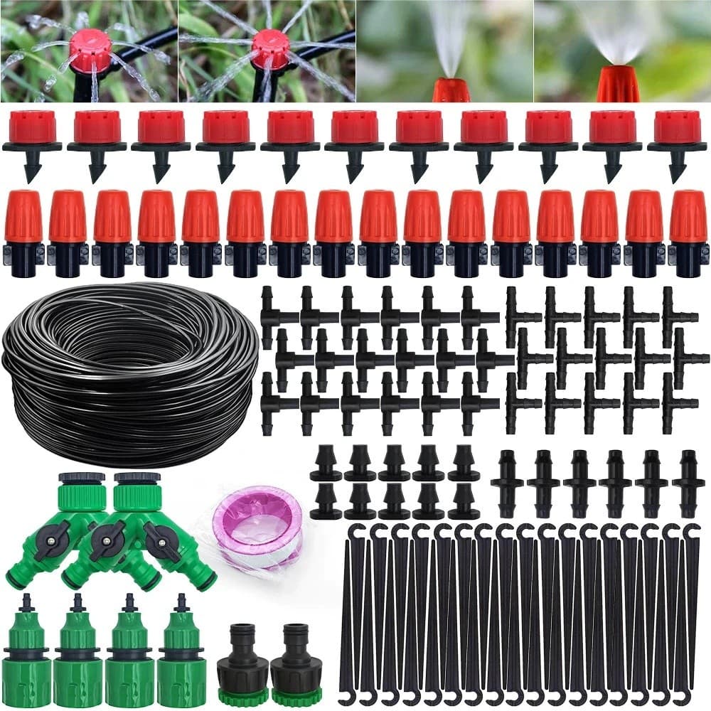 Kit de Irrigação Completo Misto Para Vasos Gotejador e Nebulizador Para Horta Jardim 10 A 20m