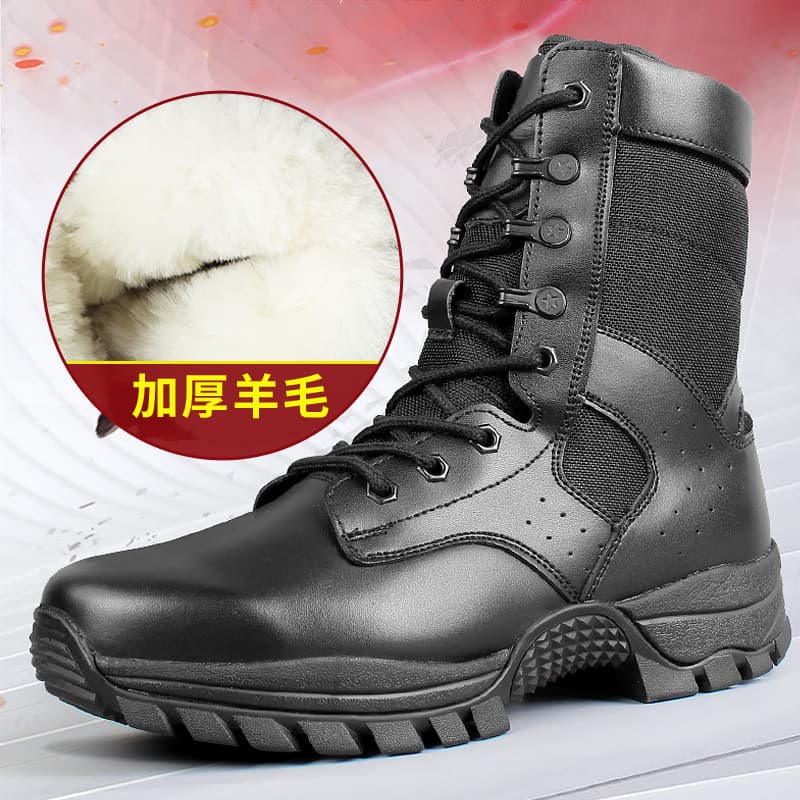 Novo estilo botas de combate masculinas botas de combate de lã leve inverno sapatos de segurança ao ar livre à prova dwa