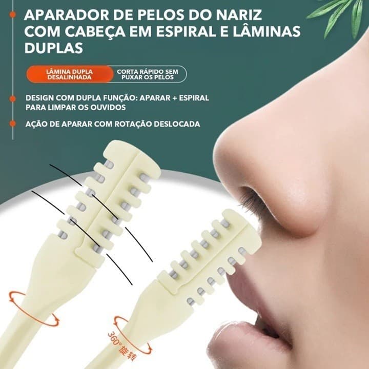 Kit 20 Aparador De Pêlos Do Nariz Com Cabeça Dupla Remoção Laváveis Portáteis Giratórias