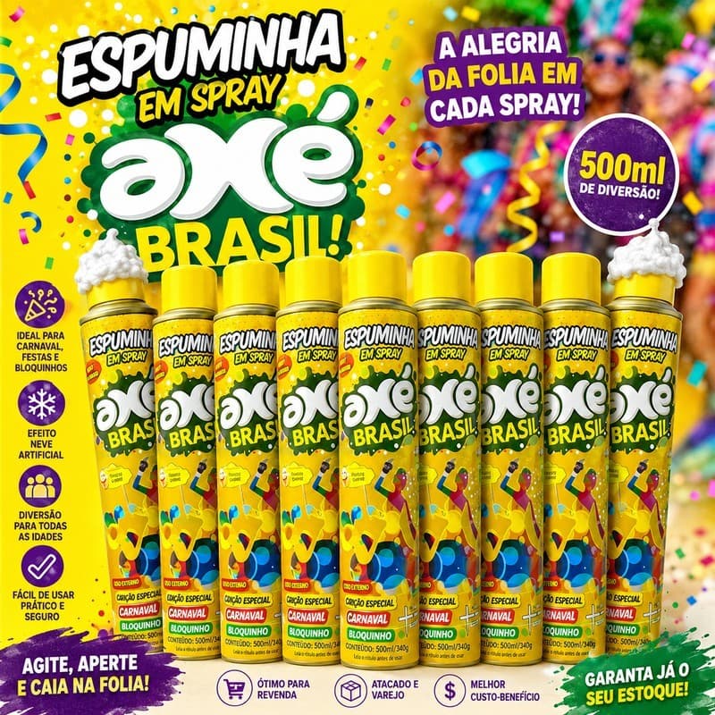 Espumas de Carnaval com Spray Neve Artificial 500ml