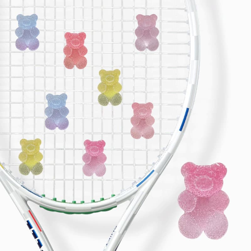 Raquete de tênis amortecedor doce urso dos desenhos animados amortecedor de tênis bonito acessórios de tênis equipamento