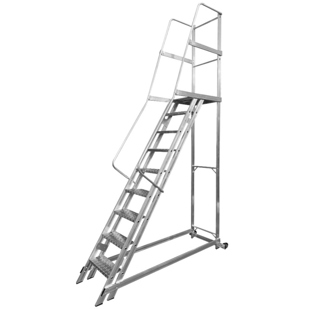 Escada plataforma de alumínio 2.25 m c/ 8 degraus + patamar - Agata