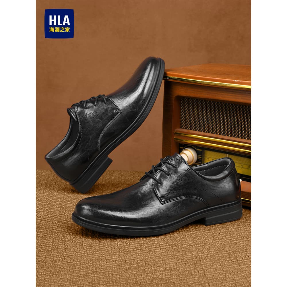 HLA/Hailan House sapatos masculinos 2026 novo estilo de negócios sapatos de couro masculino Formal Wear confortável resp