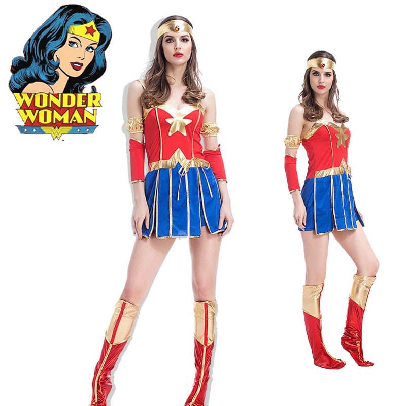 Mulher maravilha mulher maravilha cos traje traje de Halloween deusa da guerra traje Masquerade desempenho de palco