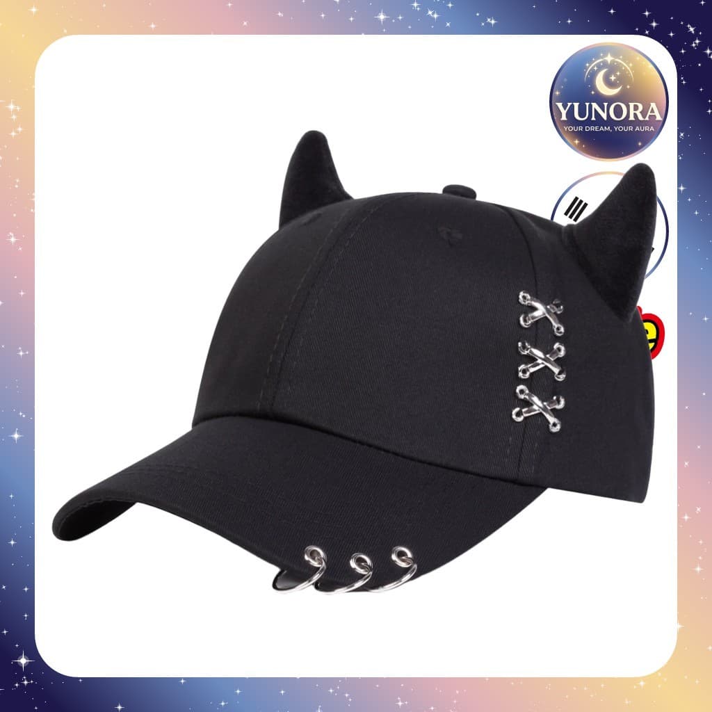 [Desconhecido] Boné De Beisebol Unissex Com Orelha De Gato , Preto , 1 Peça/Coreano/Chapéu Elegante